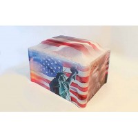 Cultured Marble Vinyl-Wrapped Urn/Vault - American/Patriotic