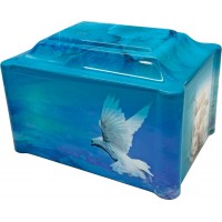 Cultured Marble Vinyl-Wrapped Urn/Vault - Doves