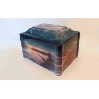 Cultured Marble Vinyl-Wrapped Urn/Vault - Fishing/Fisherman