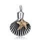 Stainless Steel Cremation Urn Pendant Chain - Scallop Shell Starfish -  - J-002