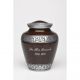 Alloy Cremation Urn Espresso Brown w/ hand feathered design - Adult -  - A-3250-A