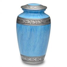 Alloy Cremation Urn in Beautiful Blue - Adult
