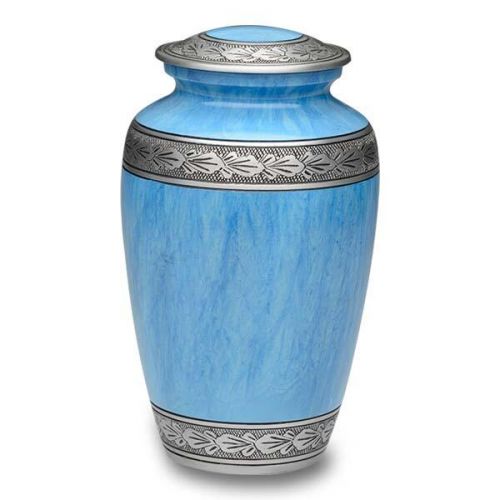 Alloy Cremation Urn in Beautiful Blue - Adult -  - A-3243-A