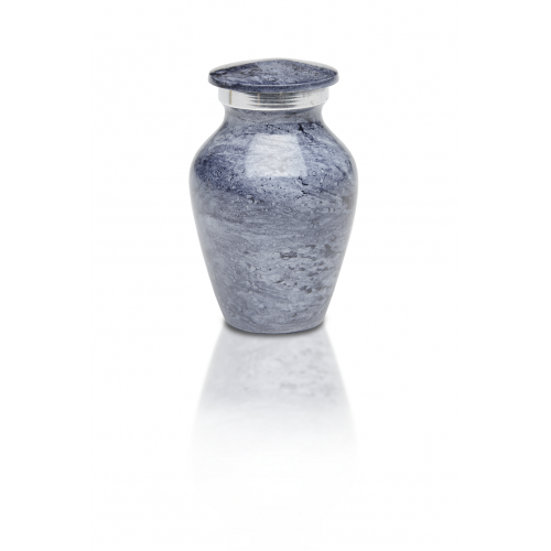 Alloy Cremation Urn in Beautiful Blue Gray - Keepsake -  - A-1413-K-NB