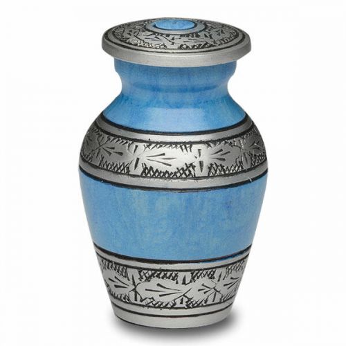 Alloy Cremation Urn in Beautiful Blue - Keepsake -  - A-3243-K-NB