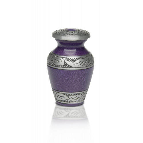Alloy Cremation Urn in Beautiful Purple - Keepsake -  - A-1489-K-PUR-NB