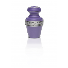 Alloy Cremation Urn in Purple w/ Pewter Band - Keepsake