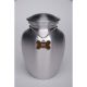 Alloy Cremation Urn Silver Color - Medium Brown Bone-Shaped Medallion -  - AU-CLB-M-BB-Brown