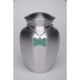 Alloy Cremation Urn Silver Color - Medium Green Bone-Shaped Medallion -  - AU-CLB-M-BB-Green