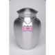 Alloy Cremation Urn Silver Color - Medium Pink Bone-Shaped Medallion -  - AU-CLB-M-BB-Pink