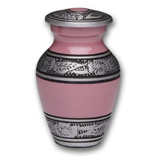 Alloy Urn - Pink Color - Keepsake w/ Velvet Box -  - A-3245-K-NB