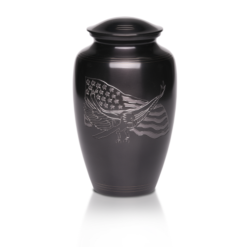 American Eagle and Flag Brass Urn - Adult -  - B-1919-A