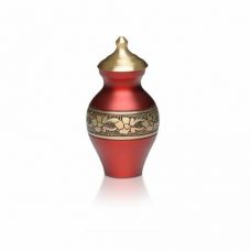 Beautiful Cherry Red Brass Cremation Urn - Keepsake