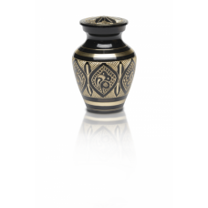 Black & Golden Brass Hand-Etched Cremation Urn - Keepsake