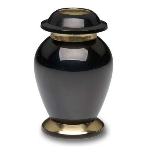 Black Plated Brass Cremation Urn - Keepsake -  - B-2004-K-NB