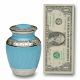 Blue Enamel and Silver Color Cremation Urn - Extra Small -  - B-1528-XS-BB