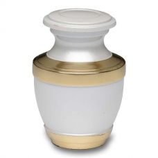 Brass Cremation Urn - White - Keepsake