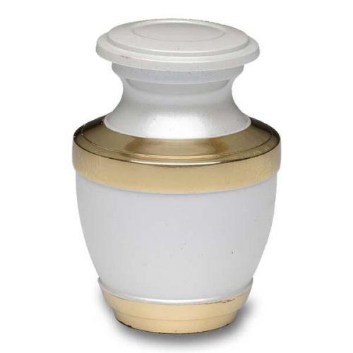 Brass Cremation Urn - White - Keepsake -  - B-2257-K-NB