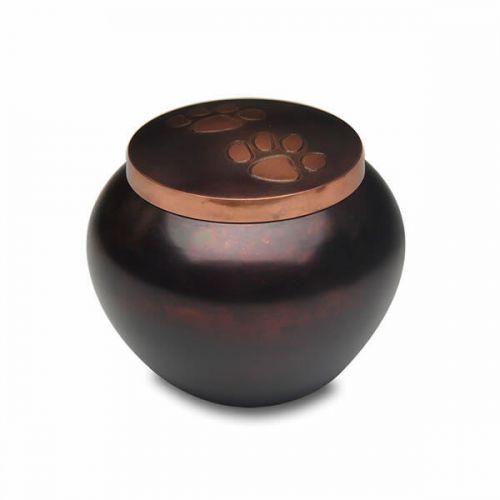 Copper Raku Paw Print Pet Cremation Urn - Medium -  - B-1536R-M