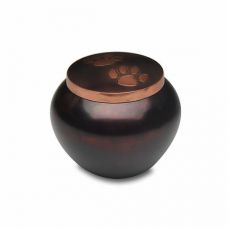 Copper Raku Paw Print Pet Cremation Urn - Small