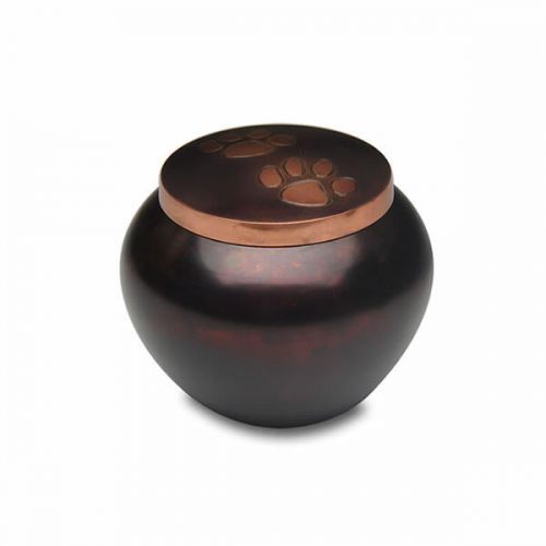 Copper Raku Paw Print Pet Cremation Urn - Small -  - B-1536R-S
