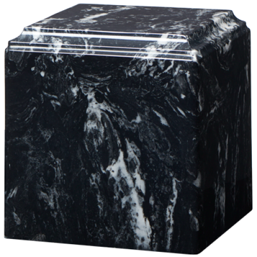 Cube Cultured Marble Adult Urn Black Marlin -  - CM-Cube Black Marlin