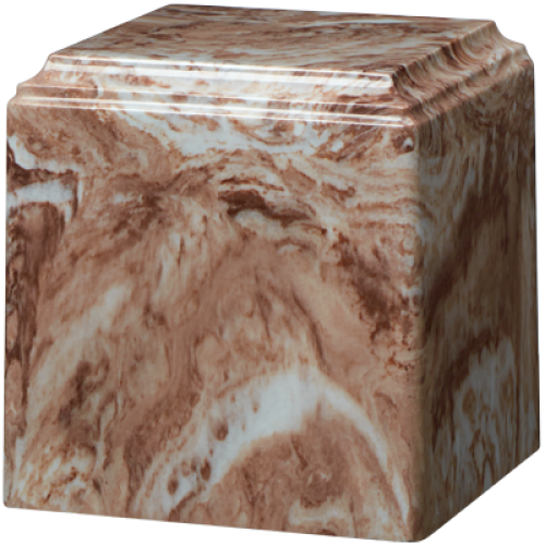 Cube Cultured Marble Adult Urn Cafe Brown -  - CM-Cube Cafe Brown