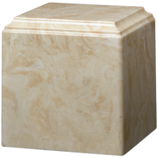 Cube Cultured Marble Adult Urn Cream Moca