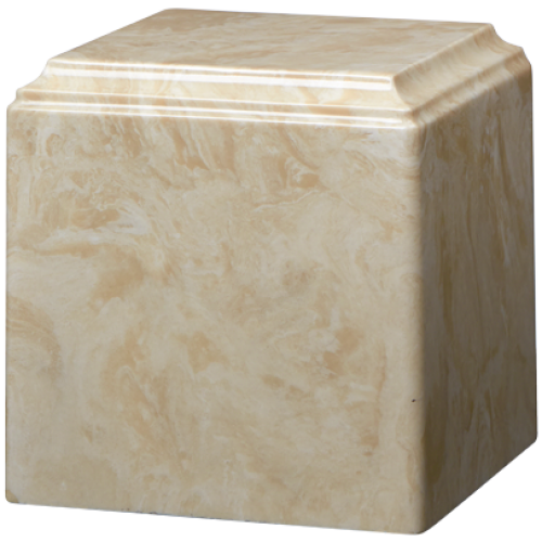 Cube Cultured Marble Adult Urn Cream Moca -  - CM-Cube Cream Moca