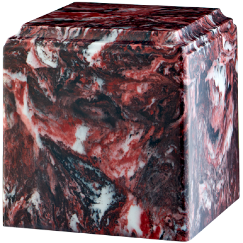 Cube Cultured Marble Adult Urn Fire Rock -  - CM- Cube FireRock