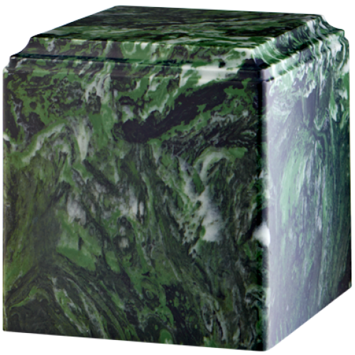 Cube Cultured Marble Adult Urn Green Ascota -  - CM-Cube Green Ascota