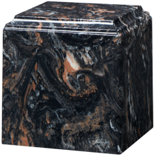 Cube Cultured Marble Adult Urn Mission Black