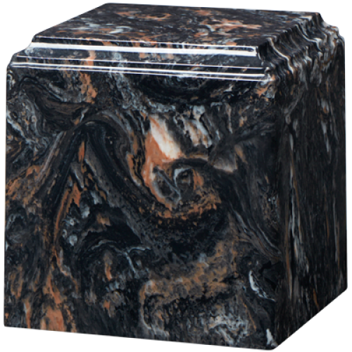 Cube Cultured Marble Adult Urn Mission Black -  - CM-Cube Mission Black
