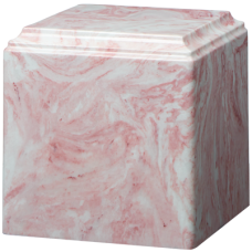 Cube Cultured Marble Adult Urn Pink