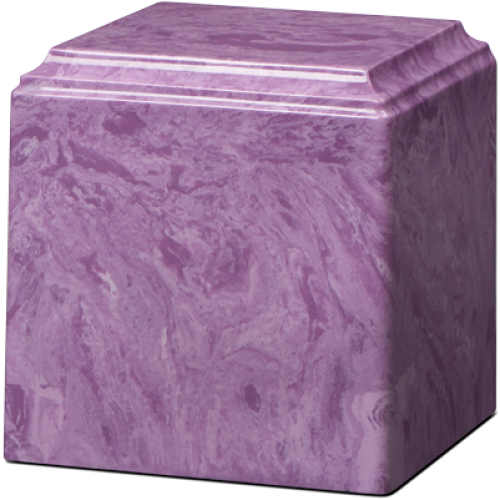 Cube Cultured Marble Adult Urn Purple -  - CM-Cube Purple