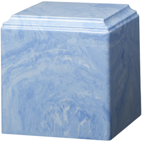 Cube Cultured Marble Adult Urn Wedgewood Blue -  - CM-Cube Wedgewood Blue