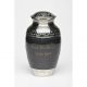 Elegant Charcoal Black Enamel and Nickel Cremation Urn - Adult -  - B-1528-A-Black