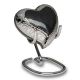 Elegant Charcoal Gray Enamel and Silver Color Urn Heart Keepsake -  - B-1528-H-BLACK
