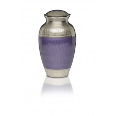 Elegant Purple Enamel and Nickel Cremation Urn - Adult
