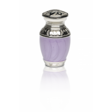 Elegant Purple Enamel and Nickel Cremation Urn - Keepsake