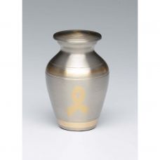 Gold Ribbon Brass Cremation Urn - Keepsake
