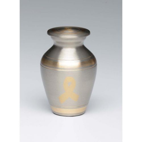 Gold Ribbon Brass Cremation Urn - Keepsake -  - B-1929-K-GR