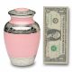 Pink Enamel and Silver Color Cremation Urn - Small -  - B-1528-S-PINK