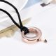 Rose Gold Stainless Steel Cremation Urn Pendant Cord Circle of Life -  - J-390-Rose Gold