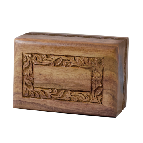 Rosewood Urn w/ Hand-Carved Border- Medium Size -  - RWBRDMED