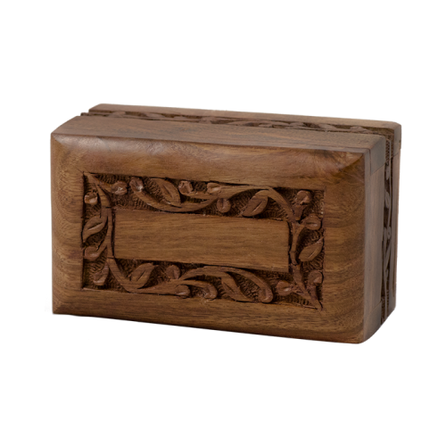 Rosewood Urn w/ Hand-Carved Border- X-Small Size -  - RWBRDXS