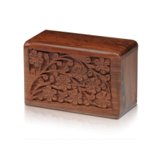 Rosewood Urn w/ Hand-Carved Tree of Life - X-Small