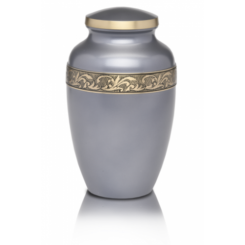 Silver-Gray Brass Cremation Urn - Adult - B-1618-A -  - B-1618-A