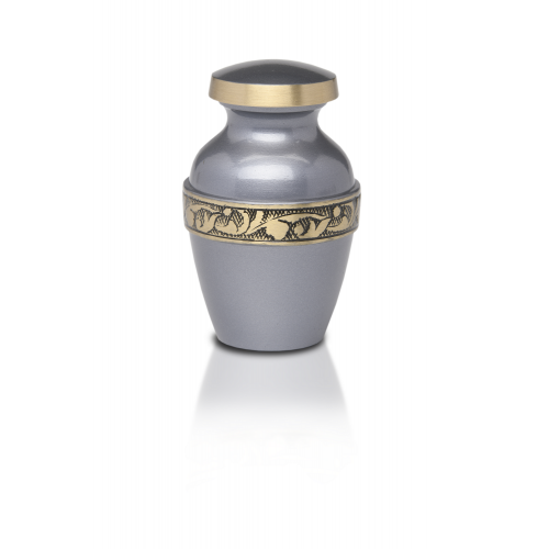 Silver-Gray Brass Cremation Urn - Keepsake -  - B-1618-K-NB