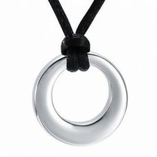 Silver - Stainless Steel Cremation Urn Pendant Cord - Circle of Life